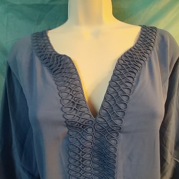 Alfani Womens Plus Applique Ruffled Blouse Sz 3X - Picture 3 of 6